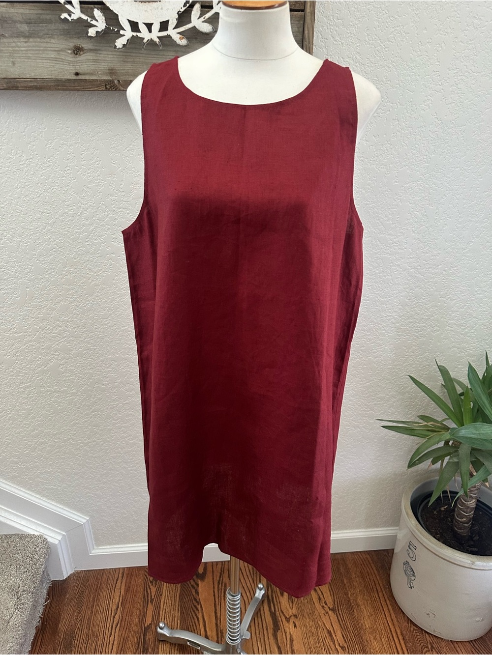 Reformation Jessi Linen dress Chianti red ladies size 12 NWT